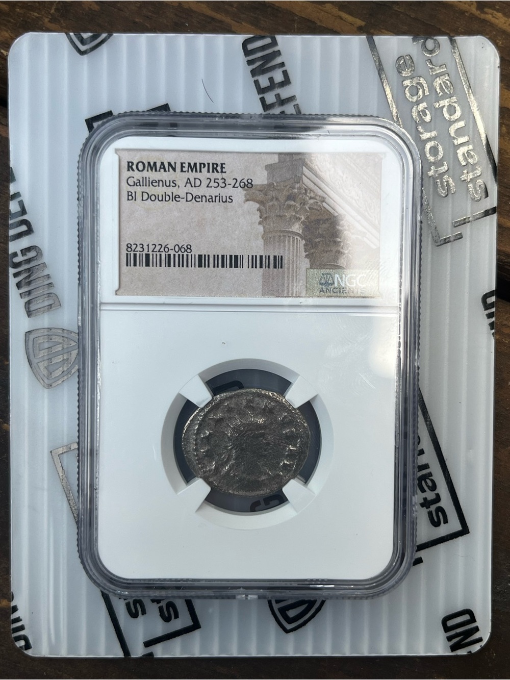 Roman Empire Gallienus Double-Denarius Coin - Silver Tone